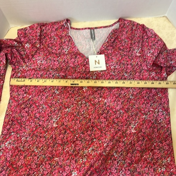 Nora Cora Women Pink Floral V Neck Three Quarter Sleeve Comfy Casual Size XL - Picture 4 of 8